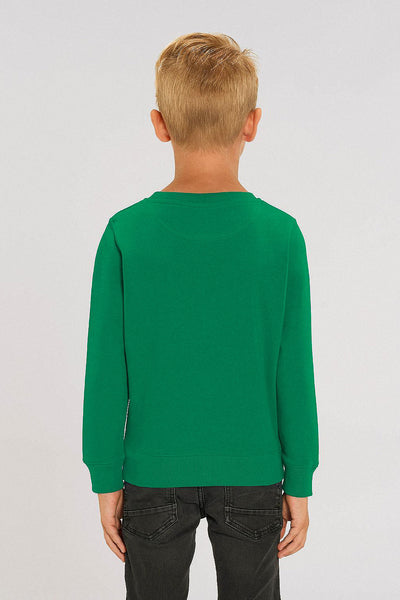 Green Kids Orange Bicycle Printed Sweatshirt, Medium-weight, from organic cotton blend, for girls & for boys 