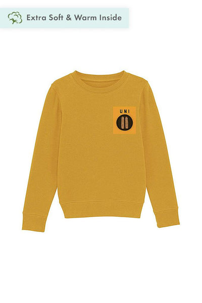 Yellow Boys Unicorn Printed Sweatshirt, Medium-weight, from organic cotton blend