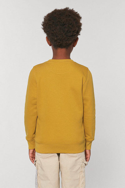 Yellow Boys Unicorn Printed Sweatshirt, Medium-weight, from organic cotton blend