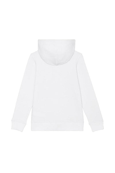 White Kids Embroidered Logo Hoodie, Medium-weight, from organic cotton blend, for girls & for boys 
