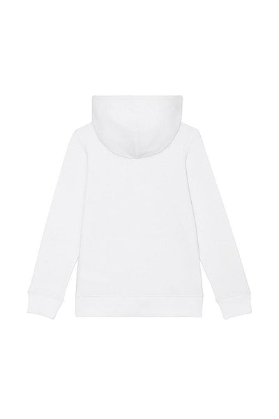 White Kids Love Heart Graphic Hoodie, Medium-weight, from organic cotton blend, for girls & for boys 