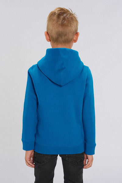 Royal Blue Kids Orange Bicycle Graphic Hoodie, Medium-weight, from organic cotton blend, for girls & for boys 