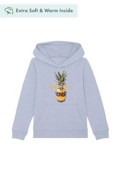 Light blue Kids Cool Graphic Hoodie, Medium-weight, from organic cotton blend, for girls & for boys 