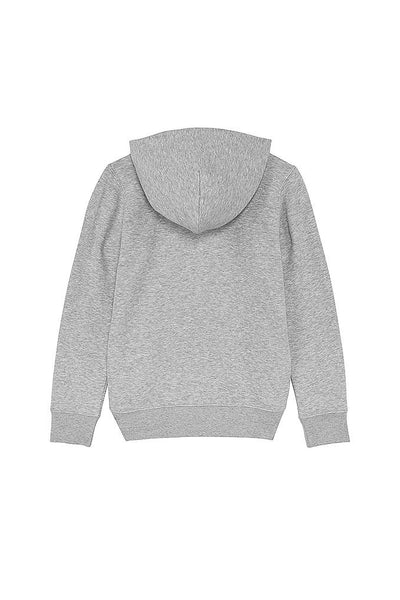 Grey Kids Embroidered Logo Hoodie, Medium-weight, from organic cotton blend, for girls & for boys 