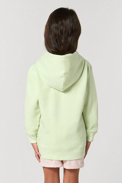 Light green Kids Orange Bicycle Graphic Hoodie, Medium-weight, from organic cotton blend, for girls & for boys 