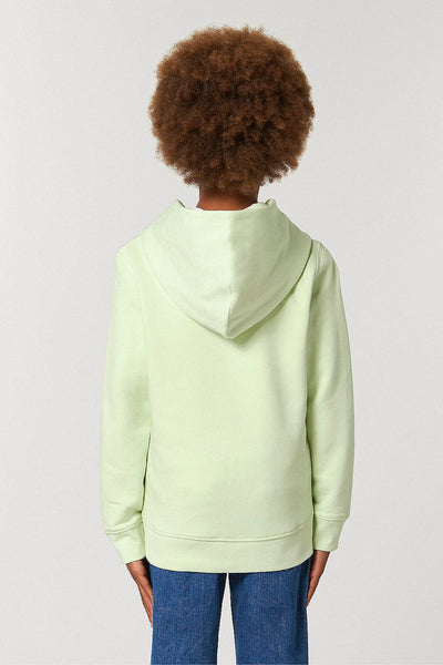 Light green Kids Orange Bicycle Graphic Hoodie, Medium-weight, from organic cotton blend, for girls & for boys 
