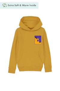 Yellow Kids Chocolate Love Hoodie, Medium-weight, from organic cotton blend, for girls & for boys 