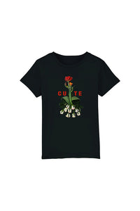 Black Girls Cute Floral Graphic T-Shirt, 100% organic cotton