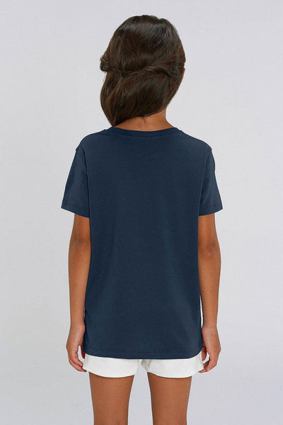 Navy Kids BHappy Logo Crew Neck T-Shirt, 100% organic cotton, for girls & for boys 