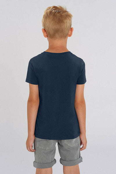 Navy Kids BHappy Logo Crew Neck T-Shirt, 100% organic cotton, for girls & for boys 