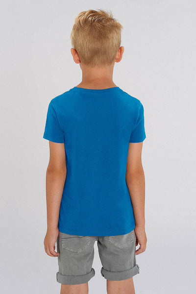 Royal Blue Kids Orange Bicycle Graphic T-Shirt, 100% organic cotton, for girls & for boys 