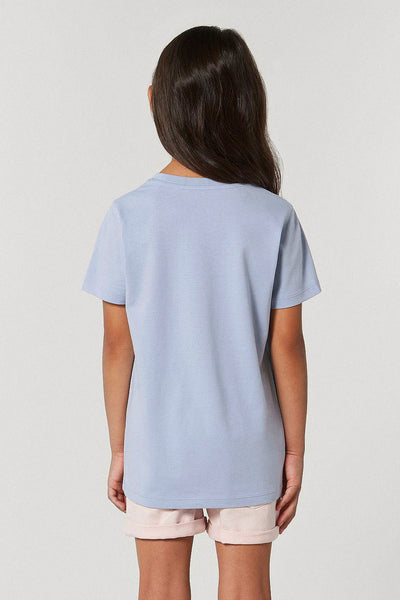 Light blue Kids BHappy Logo Crew Neck T-Shirt, 100% organic cotton, for girls & for boys 