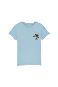 Light blue Girls Donut Flowers Graphic T-Shirt, 100% organic cotton