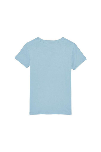 Light blue Kids Orange Bicycle Graphic T-Shirt, 100% organic cotton, for girls & for boys 