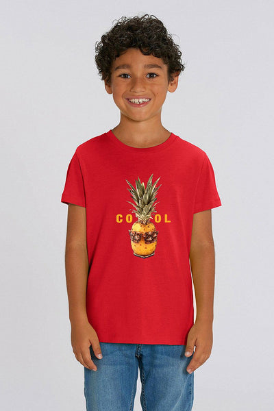 Red Kids Cool Graphic T-Shirt, 100% organic cotton, for girls & for boys 