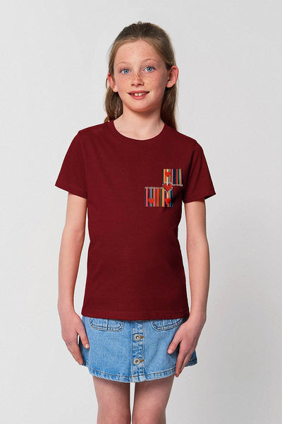 Burgundy Kids Love More Graphic T-Shirt, 100% organic cotton, for girls & for boys 