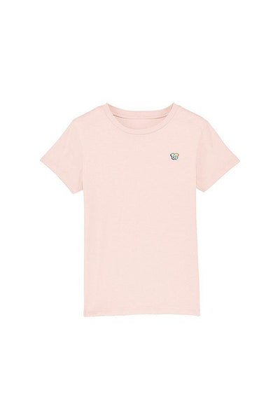 Light Pink Kids BHappy Logo Crew Neck T-Shirt, 100% organic cotton, for girls & for boys 