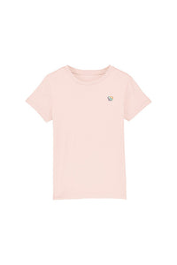 Light Pink Kids BHappy Logo Crew Neck T-Shirt, 100% organic cotton, for girls & for boys 