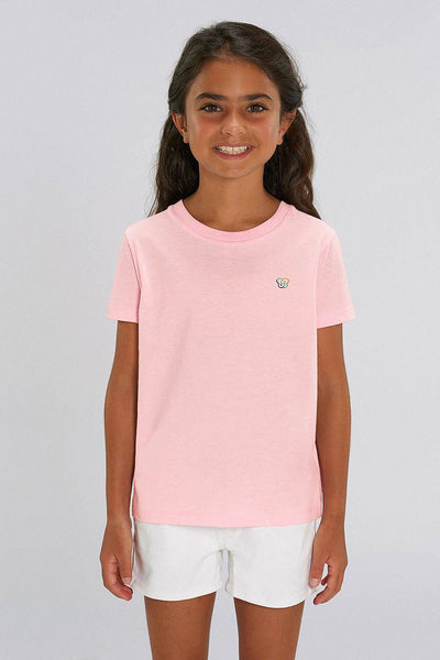 Cotton Pink Kids BHappy Logo Crew Neck T-Shirt, 100% organic cotton, for girls & for boys 