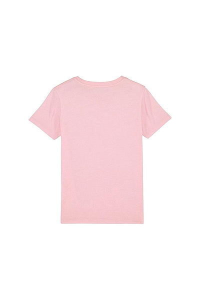 Cotton Pink Girls Cute Floral Graphic T-Shirt, 100% organic cotton