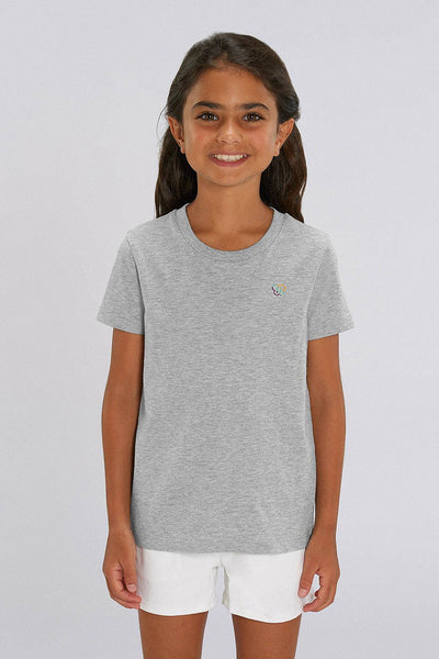 Grey Kids BHappy Logo Crew Neck T-Shirt, 100% organic cotton, for girls & for boys 