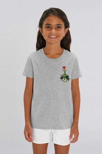 Grey Girls Floral Crew Neck T-Shirt, 100% organic cotton