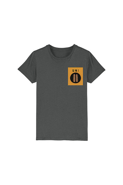 Dark grey Boys Unicorn Crew Neck T-Shirt, 100% organic cotton