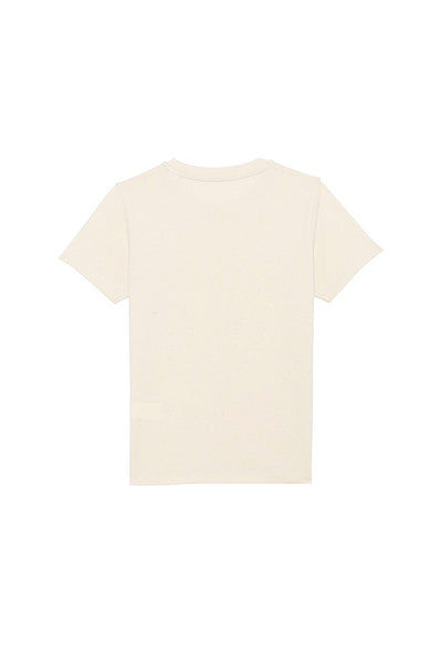 Beige Girls Cute Floral Graphic T-Shirt, 100% organic cotton