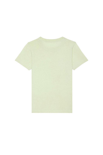 Light green Kids Orange Bicycle Crew Neck T-Shirt, 100% organic cotton, for girls & for boys 