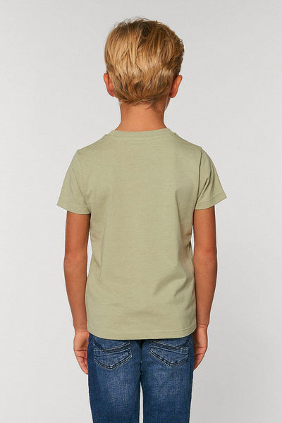 Sage green Kids Cool Pineapple Crew Neck T-Shirt, 100% organic cotton, for girls & for boys 