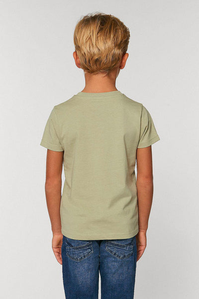 Sage green Kids BHappy Logo Crew Neck T-Shirt, 100% organic cotton, for girls & for boys 