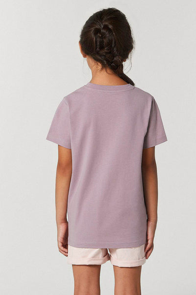 Lilac purple Girls Donut Flowers Graphic T-Shirt, 100% organic cotton