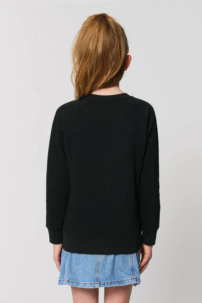 Black Kids Cool Pineapple Sweatshirt, Medium-weight, from organic cotton blend, for girls & for boys 