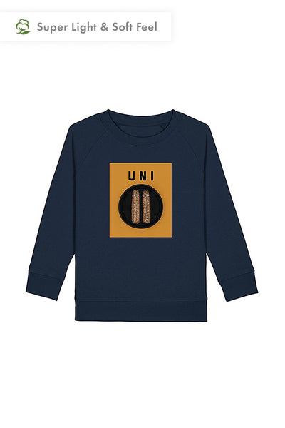 Navy Boys Unicorn Graphic Sweatshirt, Medium-weight, from organic cotton blend