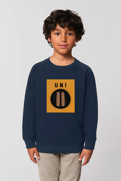 Navy Boys Unicorn Graphic Sweatshirt, Medium-weight, from organic cotton blend