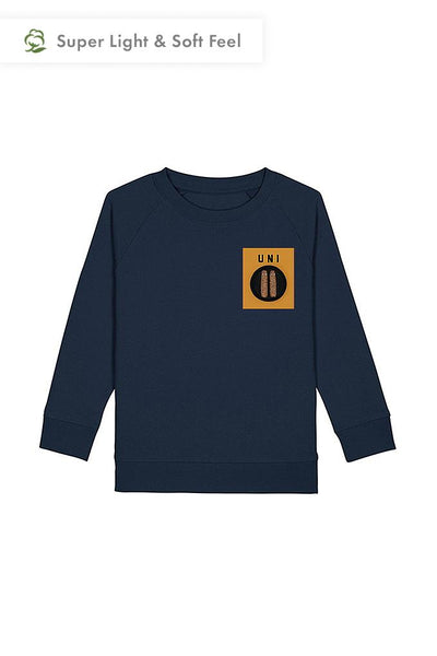 Navy Boys Unicorn Sweatshirt, Medium-weight, from organic cotton blend