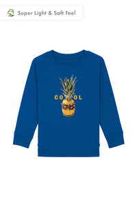 Blue Kids Cool Graphic Sweatshirt, Medium-weight, from organic cotton blend, for girls & for boys 