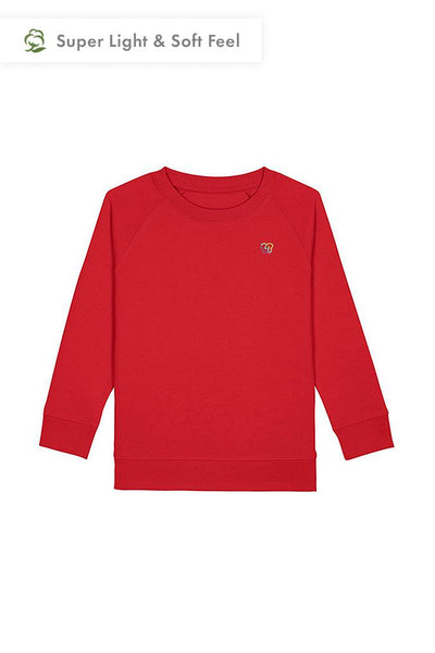 Red Kids BHappy Logo Sweatshirt, Medium-weight, from organic cotton blend, for girls & for boys 