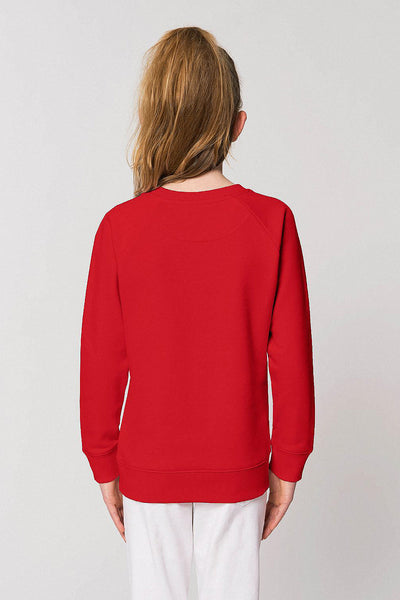 Red Kids BHappy Logo Sweatshirt, Medium-weight, from organic cotton blend, for girls & for boys 