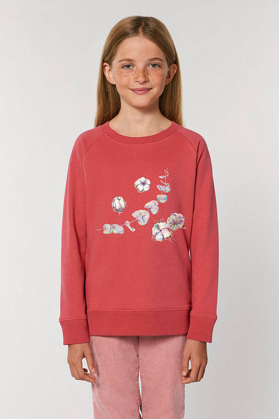Red Kids Organic Cotton Graphic Sweatshirt, Medium-weight, from organic cotton blend, for girls & for boys 