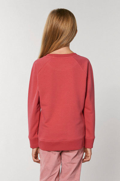 Red Kids Love Heart Sweatshirt, Medium-weight, from organic cotton blend, for girls & for boys 