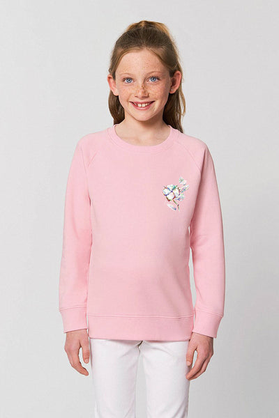 Cotton Pink Kids Organic Cotton Sweatshirt, Medium-weight, from organic cotton blend, for girls & for boys 