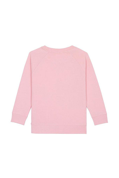 Cotton Pink Girls Cute Floral Sweatshirt, Medium-weight, from organic cotton blend