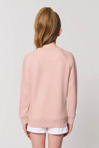 Light Pink Girls Donut Flowers Sweatshirt, Medium-weight, from organic cotton blend