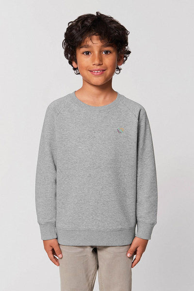 Grey Kids BHappy Logo Sweatshirt, Medium-weight, from organic cotton blend, for girls & for boys 