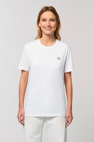 White BHappy Logo Basic T-Shirt, 100% organic cotton, Unisex, for Women & for Men 