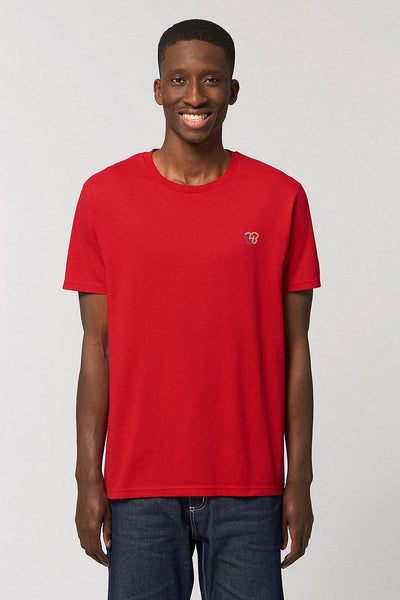 Red BHappy Logo Basic T-Shirt, 100% organic cotton, Unisex, for Women & for Men 