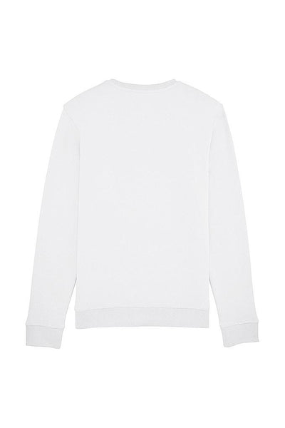 White BHappy Logo Basic Sweatshirt, Medium-weight, from organic cotton blend, Unisex, for Women & for Men 