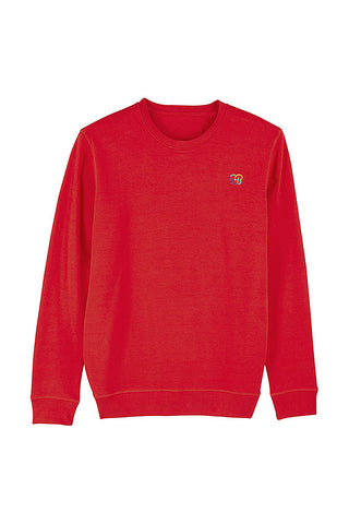 Red BHappy Logo Basic Sweatshirt, Medium-weight, from organic cotton blend, Unisex, for Women & for Men 