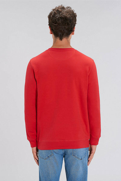 Red BHappy Logo Basic Sweatshirt, Medium-weight, from organic cotton blend, Unisex, for Women & for Men 